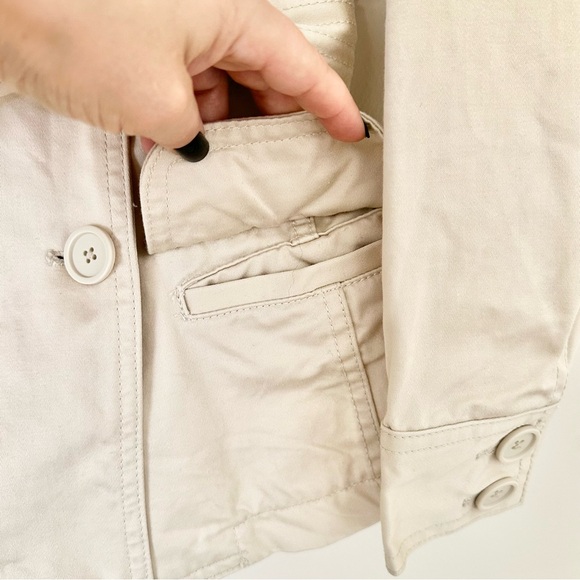 | gap • classic short beige trenchcoat belted jacket • x-small | - Picture 4 of 13